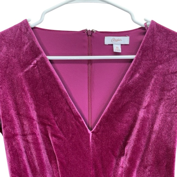 Candies Magenta Pink Velvet Romper. Size XS - Picture 6 of 15